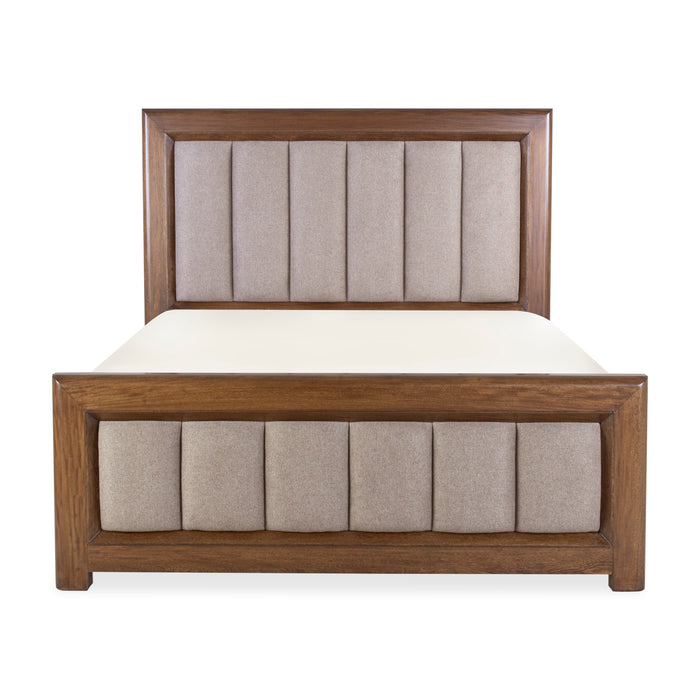 Cama Queen Marbella Lino Café, Natural Oscuro