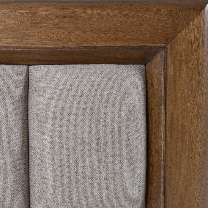 Cama Queen Marbella Lino Café, Natural Oscuro