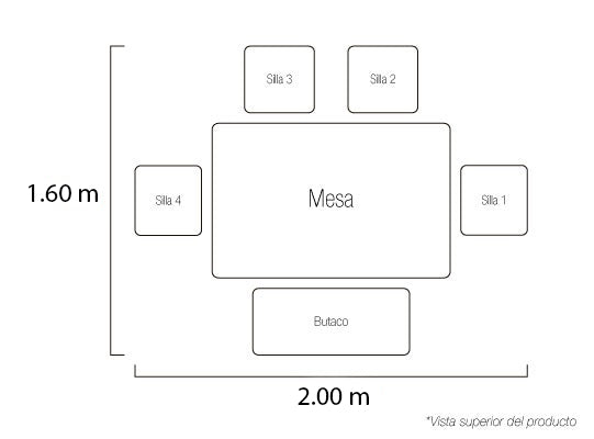 Comedor 6 Puestos Milenium Rihana Madera