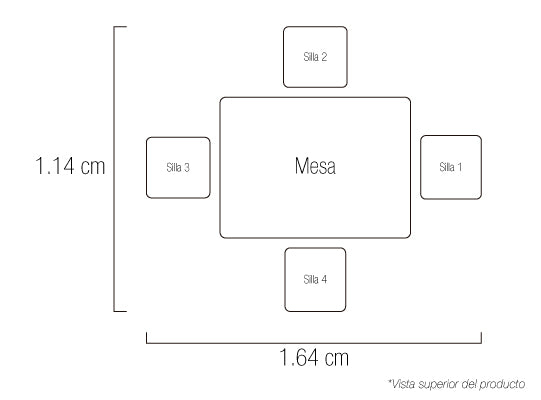 Comedor 4 Ptos Harrison Lino Natural, Azul