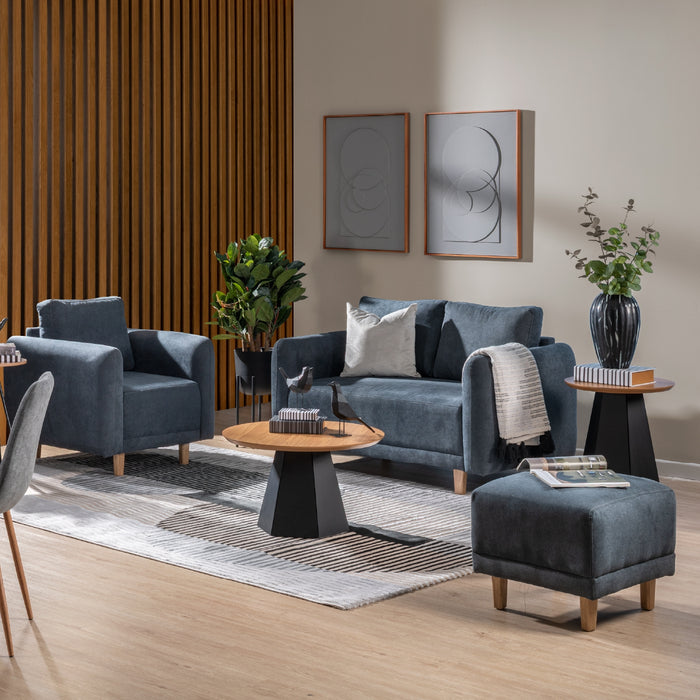 Juego de Sala Lana Microfibra Dorsey Gris, Natural