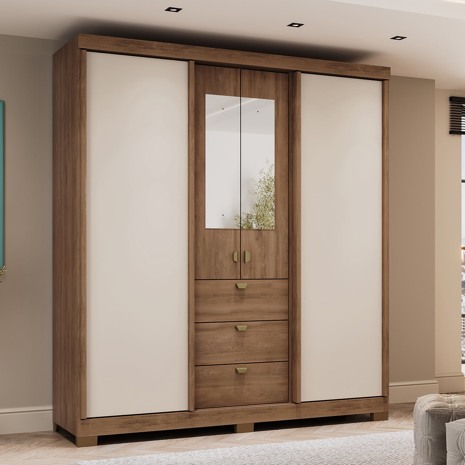 Ropero Atenas Natural, Off White – Muebles Jamar Panamá