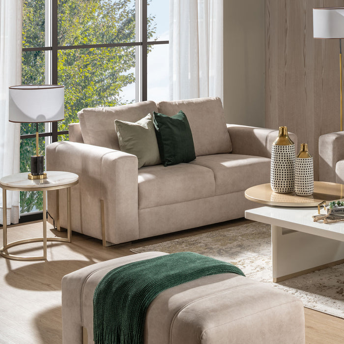 Sofa 2 Puestos Sevilla Velvet Zarem Ivory, Champaña