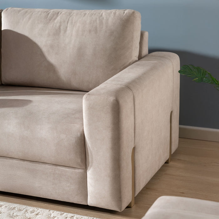 Sofa 2 Puestos Sevilla Velvet Zarem Ivory, Champaña