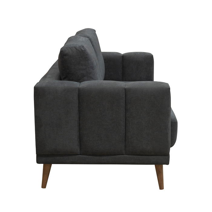 Sofá 2 Puestos Atenas Microfibra Kazan Plomo, Natural