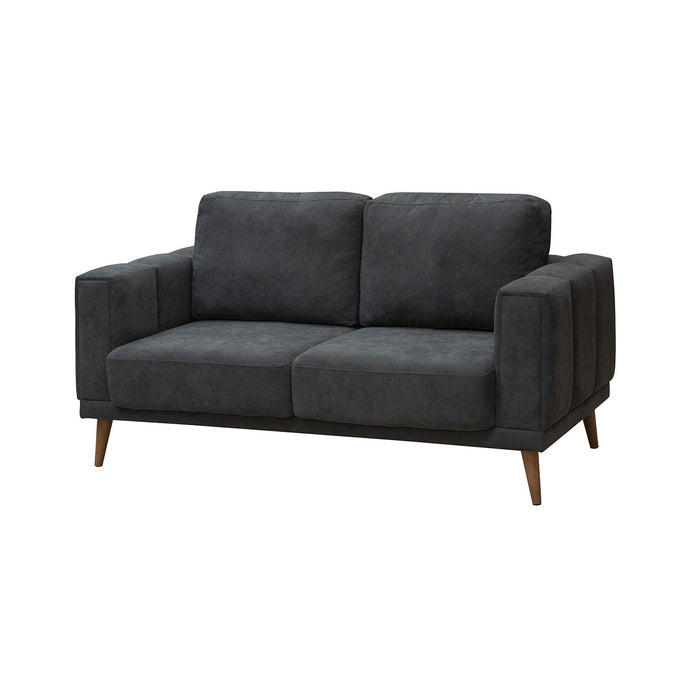 Sofá 2 Puestos Atenas Microfibra Kazan Plomo, Natural