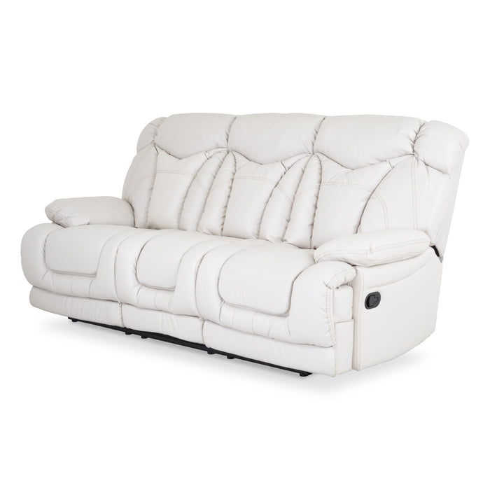 Sofá  Reclinable 3 Ptos Lake Eurocuero Light Beige