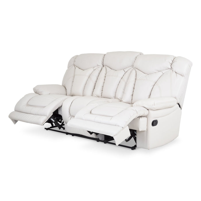 Sofá  Reclinable 3 Ptos Lake Eurocuero Light Beige