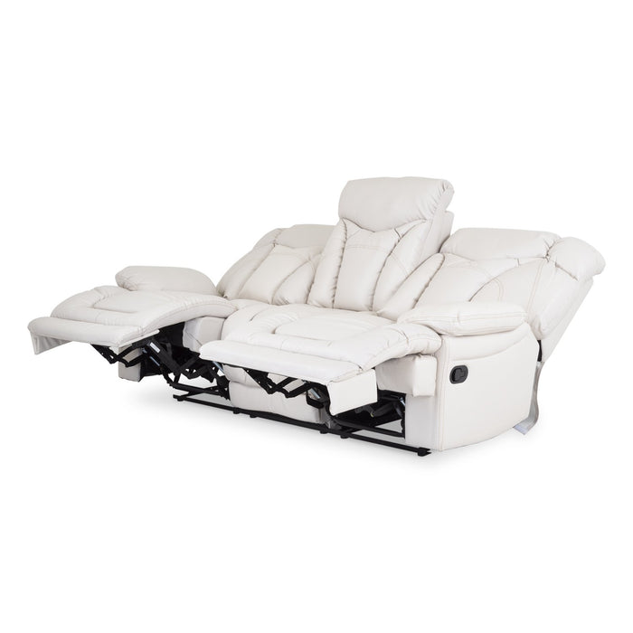 Sofá  Reclinable 3 Ptos Lake Eurocuero Light Beige
