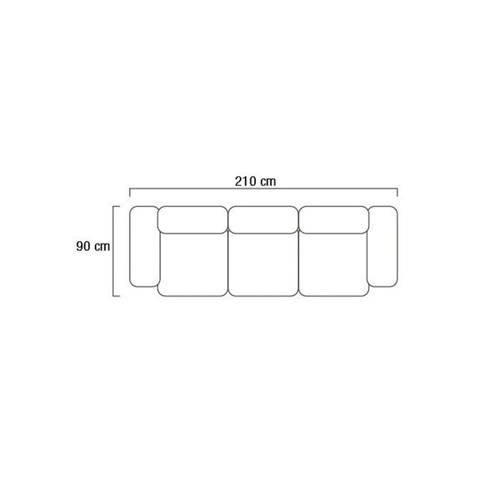 Sofá  Reclinable 3 Ptos Lake Eurocuero Light Beige