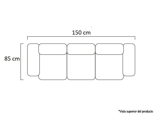 Sofá 2 Ptos Floyd Eurolino Marfil, Natural