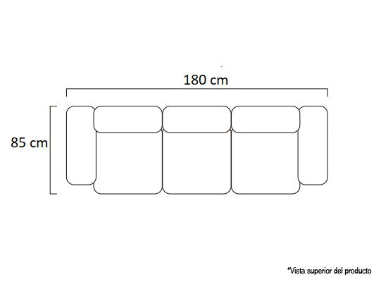 Sofá 3 Ptos Floyd Eurolino Marfil, Natural
