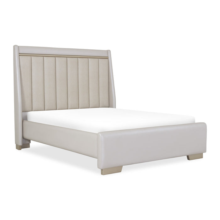 Cama Queen Tiana Eurocuero Perla, Arena