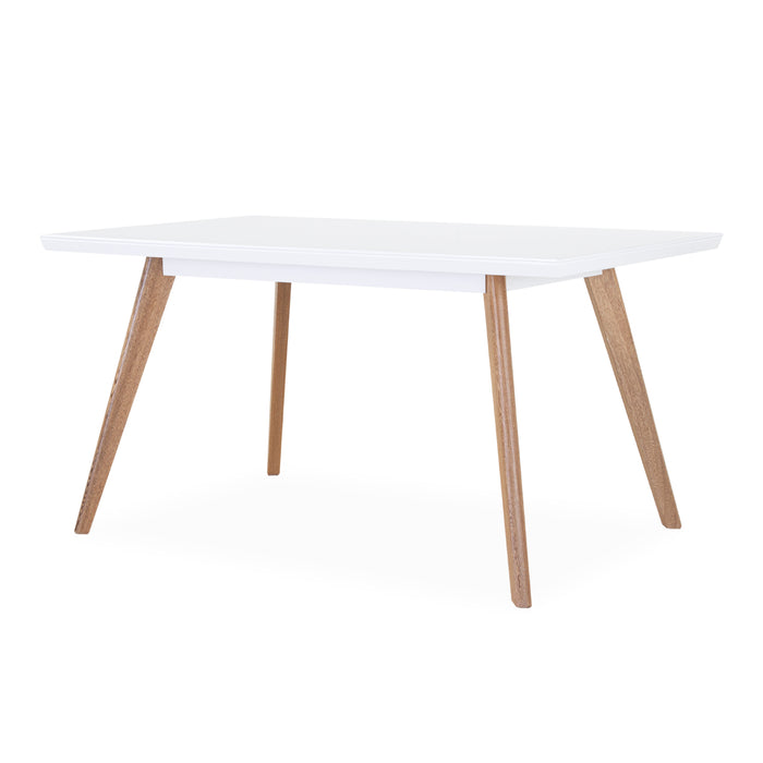 Comedor 6 Ptos Bruno Eurolino Marfil, Natural y Blanco