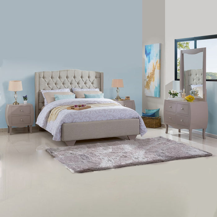 Cama King Arles Lino Perla, Taupe
