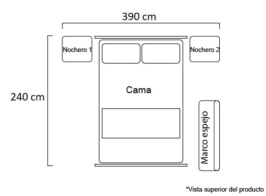 Recámara King Noruega Eurolino Marfil, Natural y Taupe