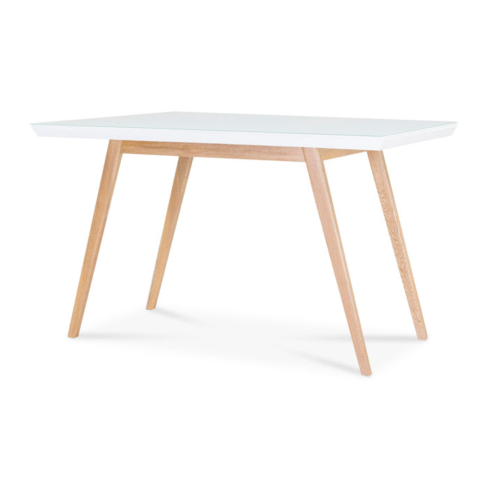 Comedor 6 Ptos Tanner Lino Marfil, Natural Ultraglass
