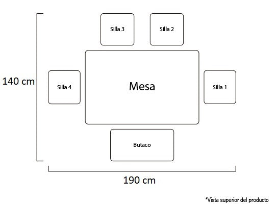 Comedor 6 Ptos Tanner Lino Marfil, Natural Ultraglass