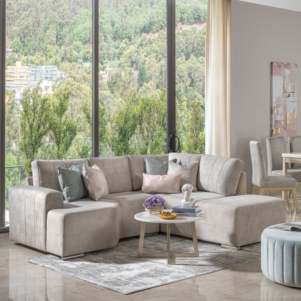 Sala Rinconera Avanni Chenille Plata – Muebles Jamar Panamá