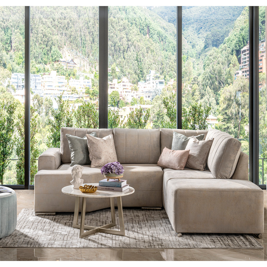 Sala Rinconera Avanni Chenille Plata – Muebles Jamar Panamá