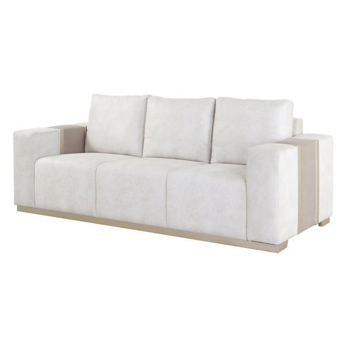 Sofá 3 Puestos Berlin Atlas Marmol Beige,Champaña