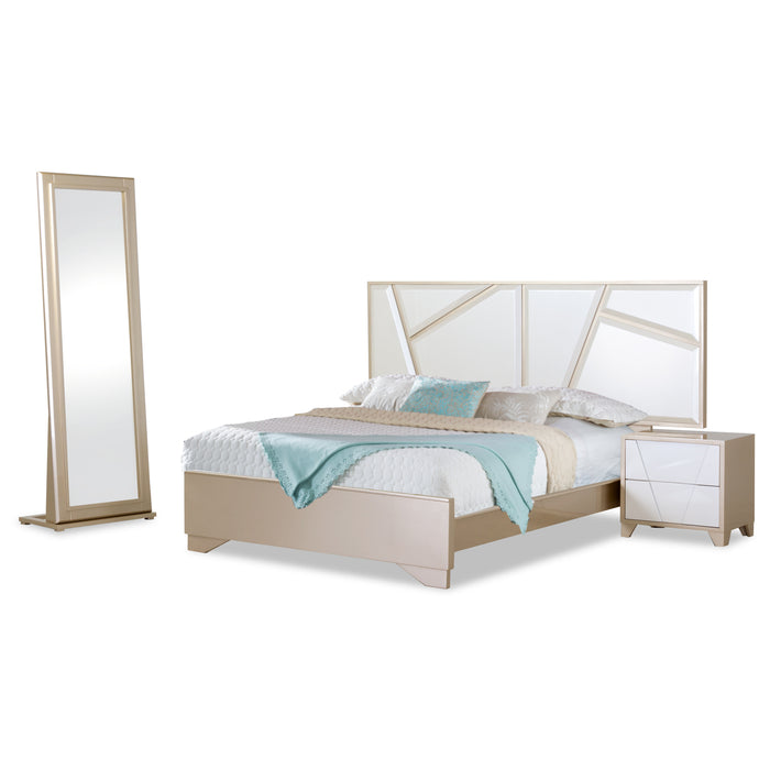 Recámara  Queen Munich Blanco Perla, Champaña