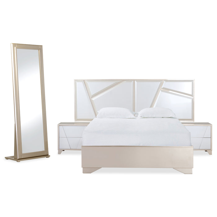 Recámara  Queen Munich Blanco Perla, Champaña