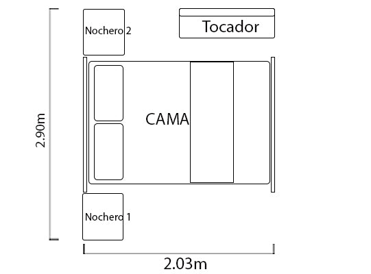 Recámara  Queen Munich Blanco Perla, Champaña