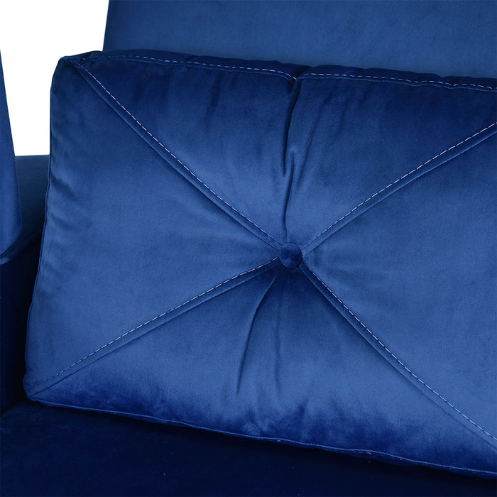 Sofá Cama Boston Velvet Rich Azul