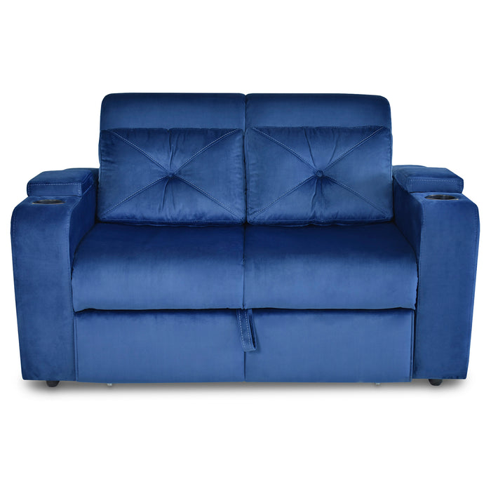 Sofá Cama Boston Velvet Rich Azul