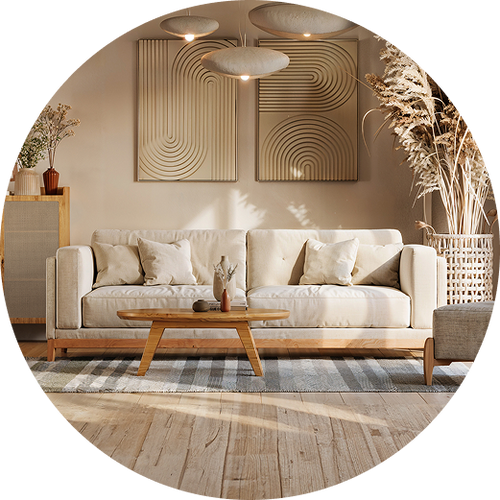  Sofá 2 Puestos Denise Lino Verona Beige, Natural