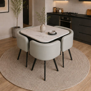 Comedor 4 Puestos Alec Marmol, Gris