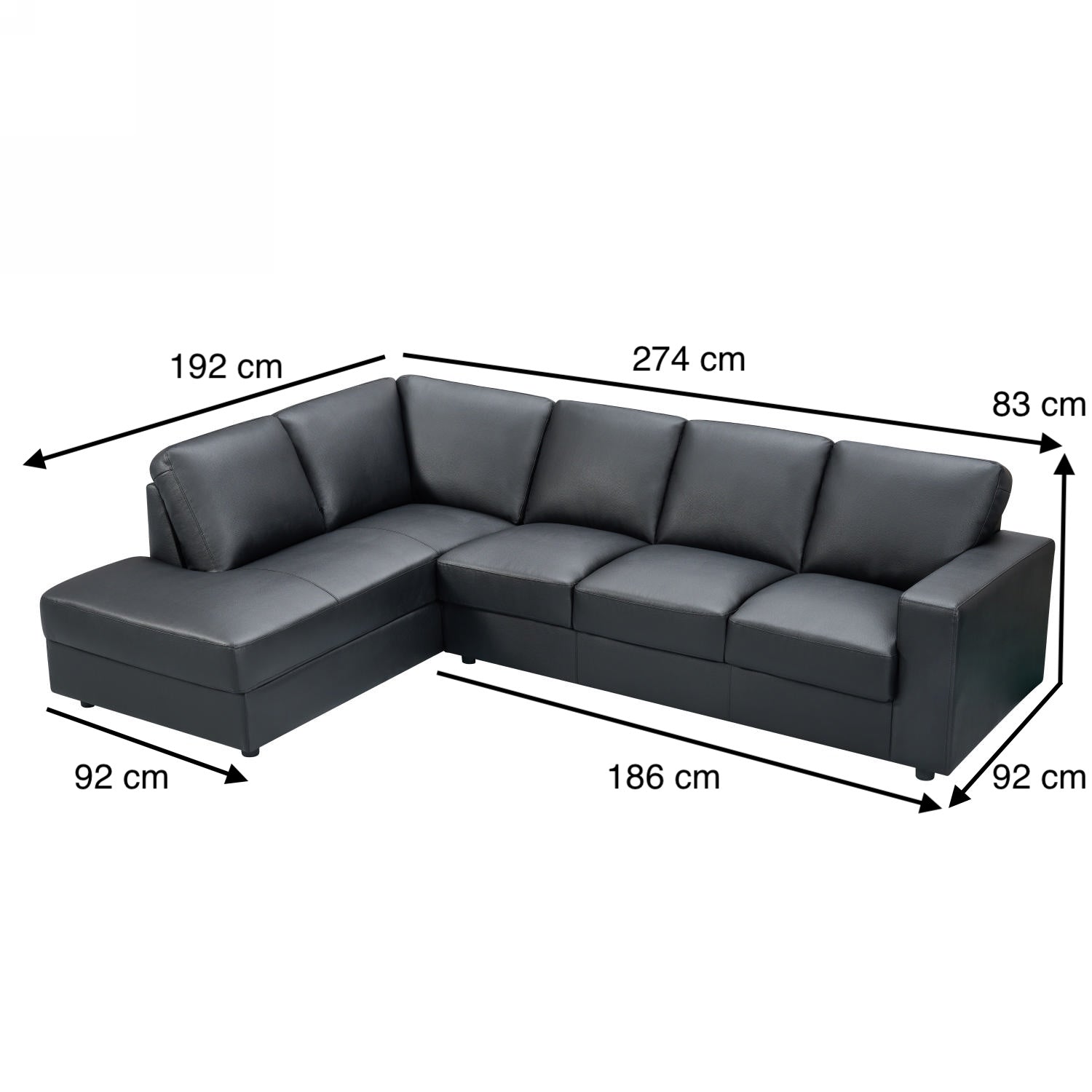 Sala Rinconera Rusel Eurocuero Negro