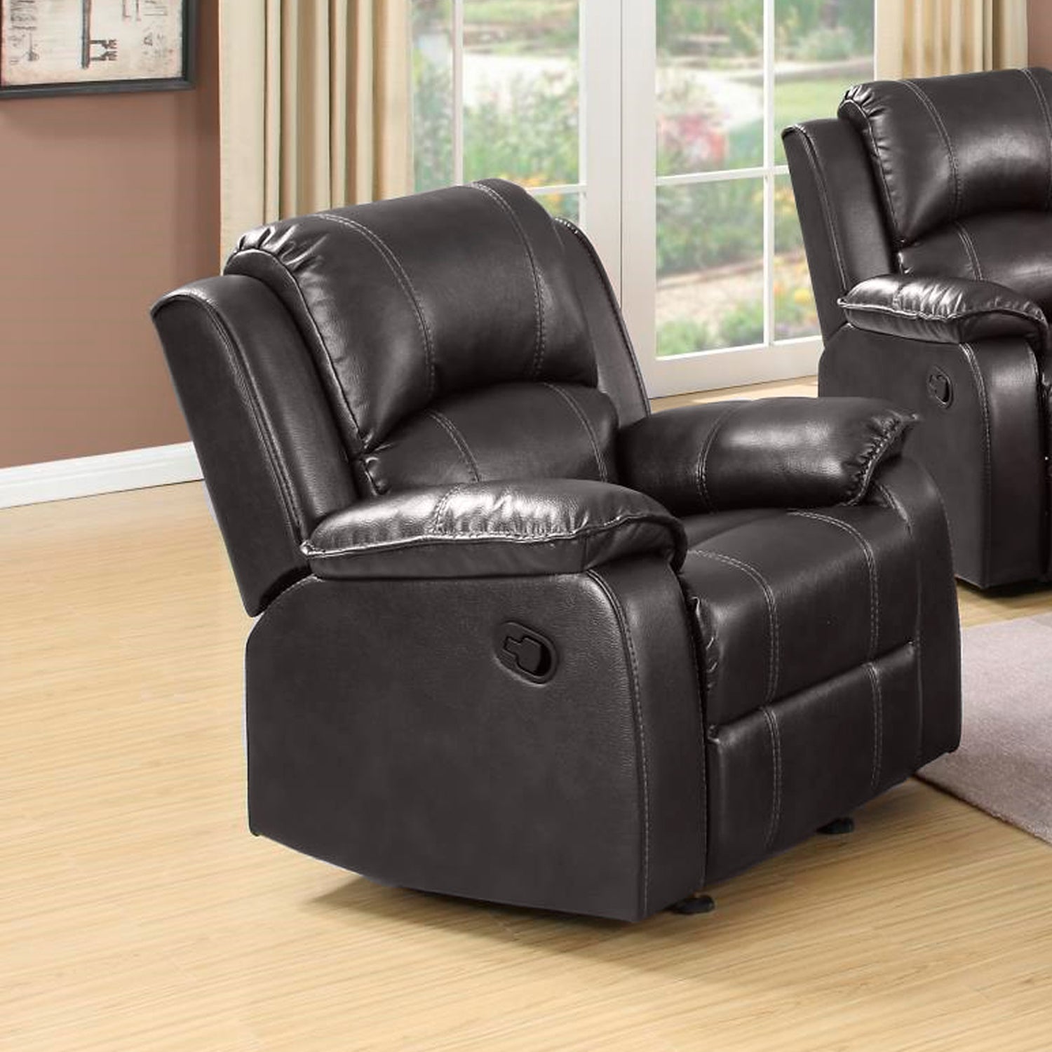 Silla Reclinable, Mecedora Munich Eurocuero Negro