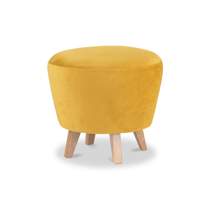 Puff Cairo Microfibra Bombay Amarillo, Natural