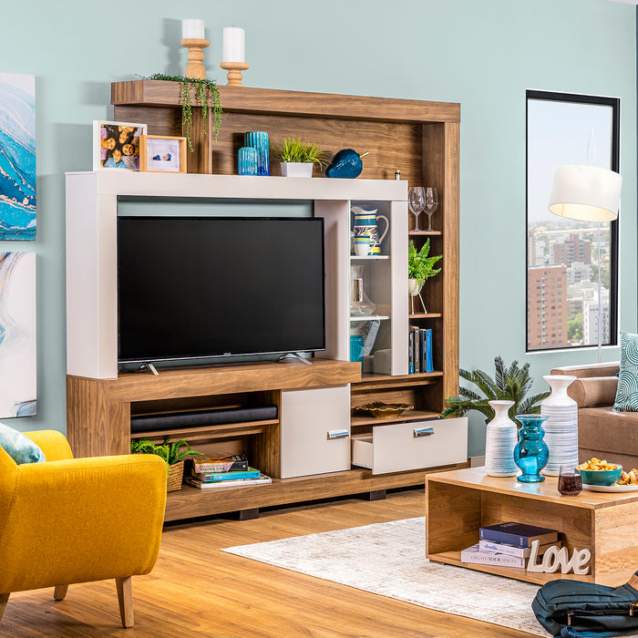 Centro Entretenimiento Nix Plus Natural,Beige