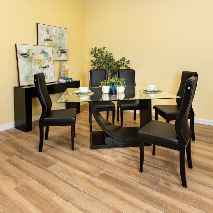 Comedor 6 Puestos Sebastián Eurocuero Negro