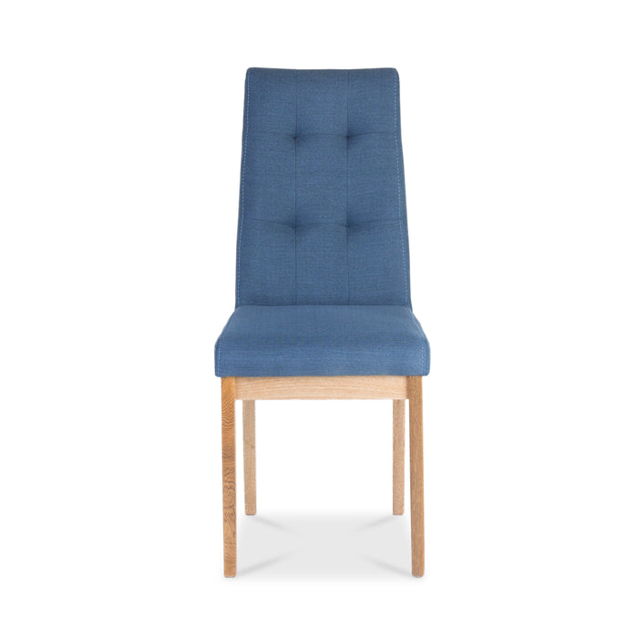 Comedor 6 Ptos Tanner Natural, Azul Ultraglass