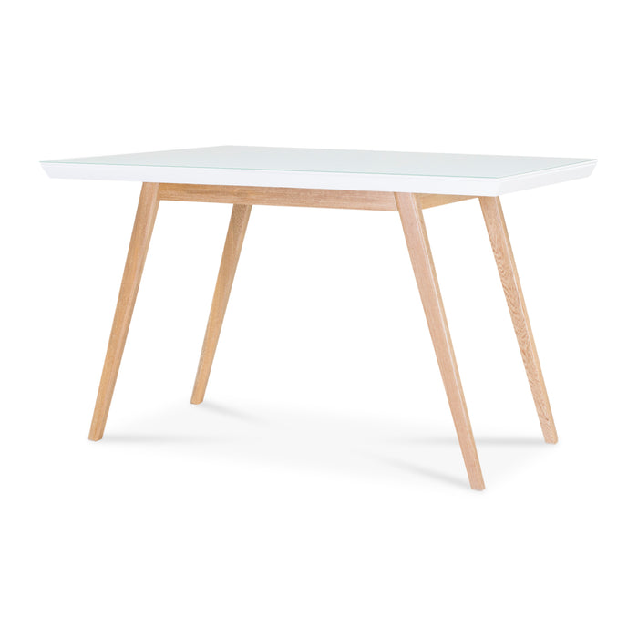 Comedor 6 Ptos Tanner Natural, Azul Ultraglass