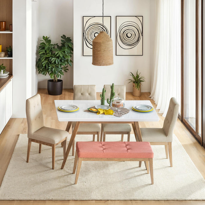 Comedor 6 Ptos Tanner  Eurolino Marfil