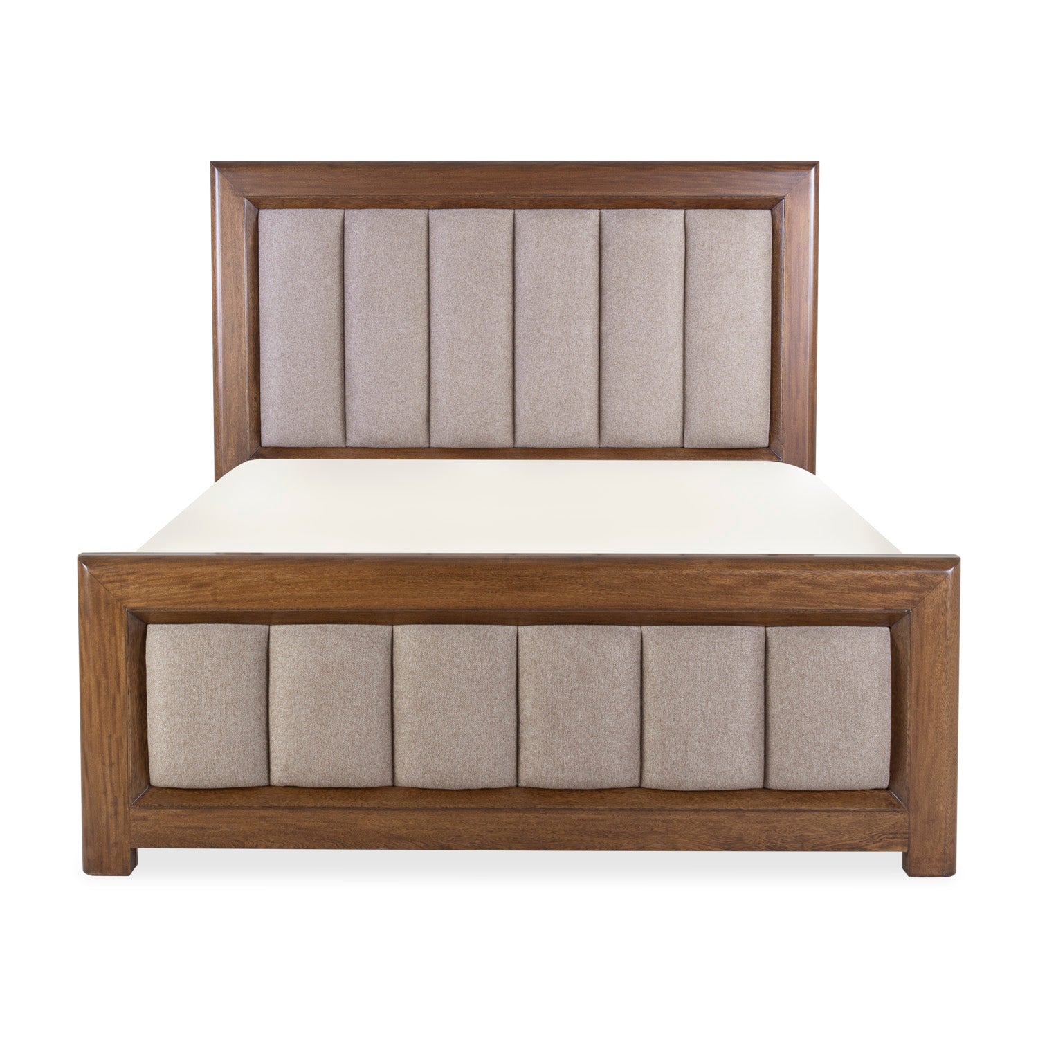 Cama Queen Marbella Lino Café, Natural Oscuro
