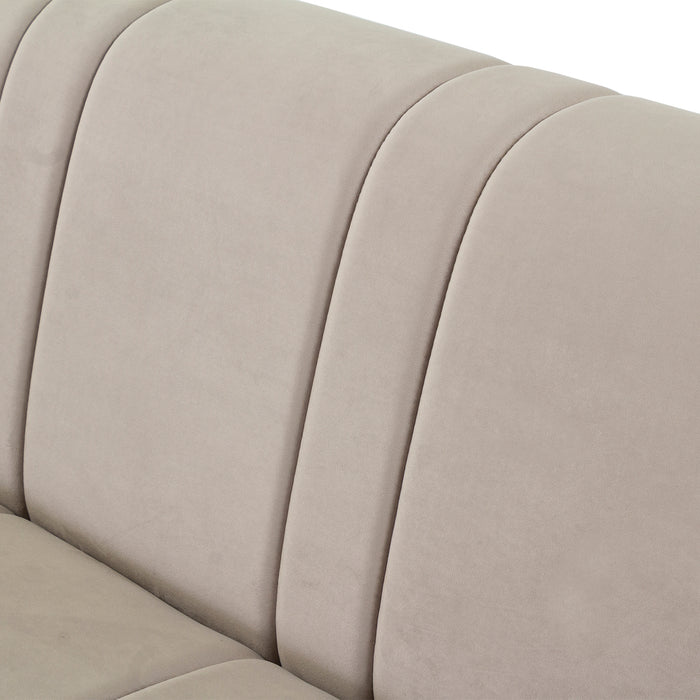 Sofá 3 Ptos Sienna Velvet Garden Taupe, Champagne