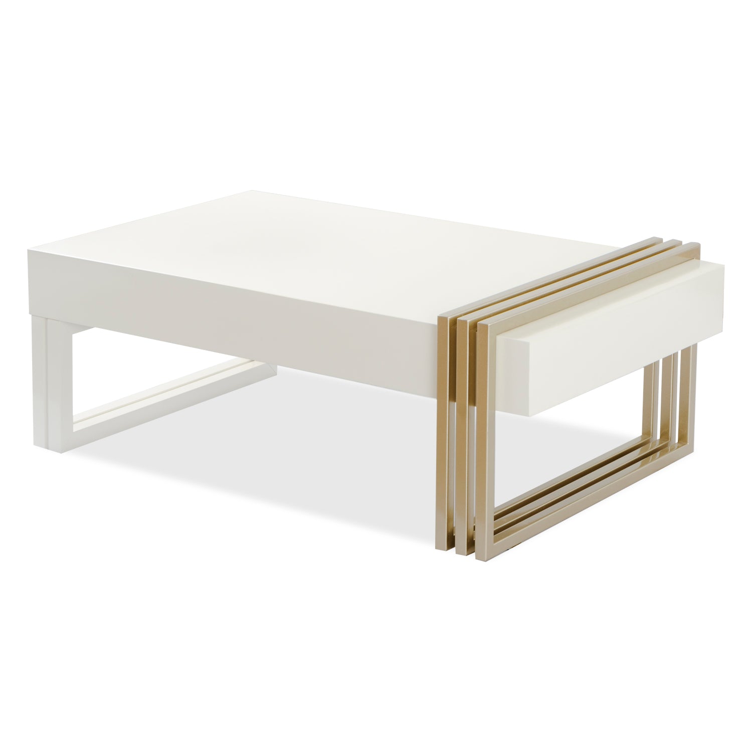 Mesa De Centro Manhattan Blanco Perla, Champaña