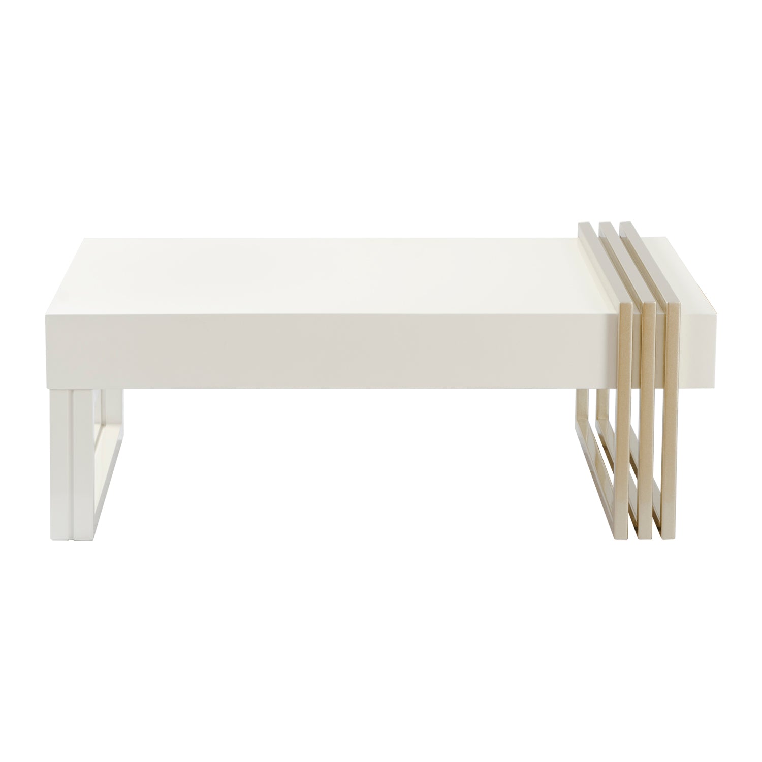 Mesa De Centro Manhattan Blanco Perla, Champaña
