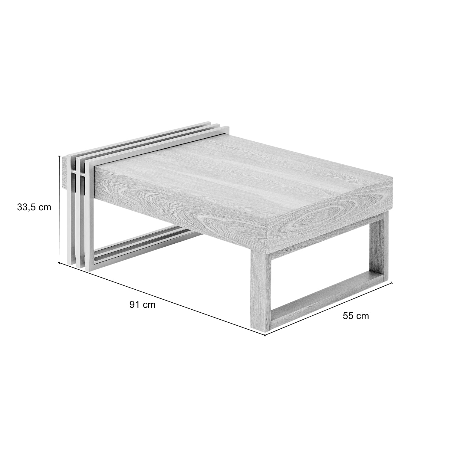 Mesa De Centro Manhattan Blanco Perla, Champaña