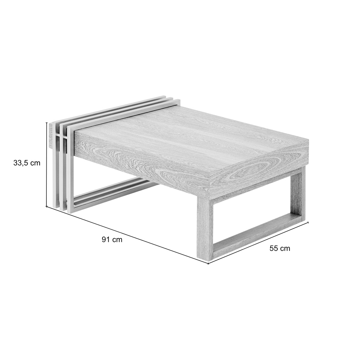 Mesa De Centro Manhattan Blanco Perla, Champaña