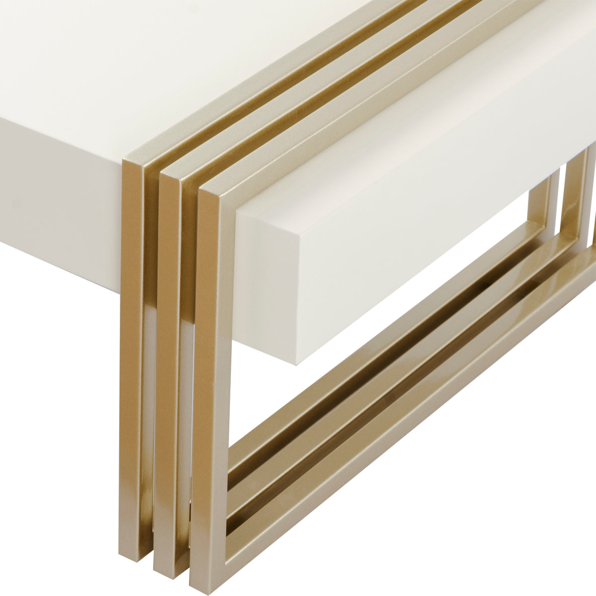 Mesa De Centro Manhattan Blanco Perla, Champaña