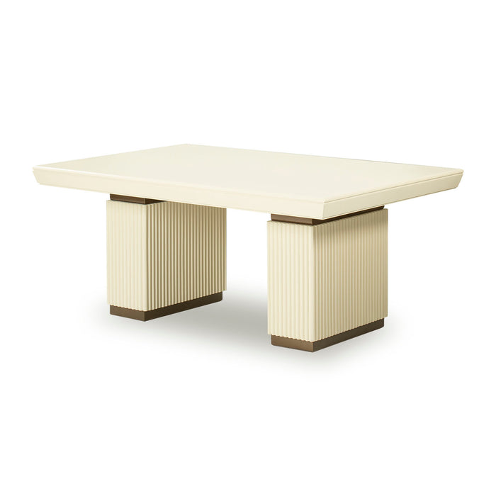 Mesa De Centro Versalles Beige, Bronce Poliuretano