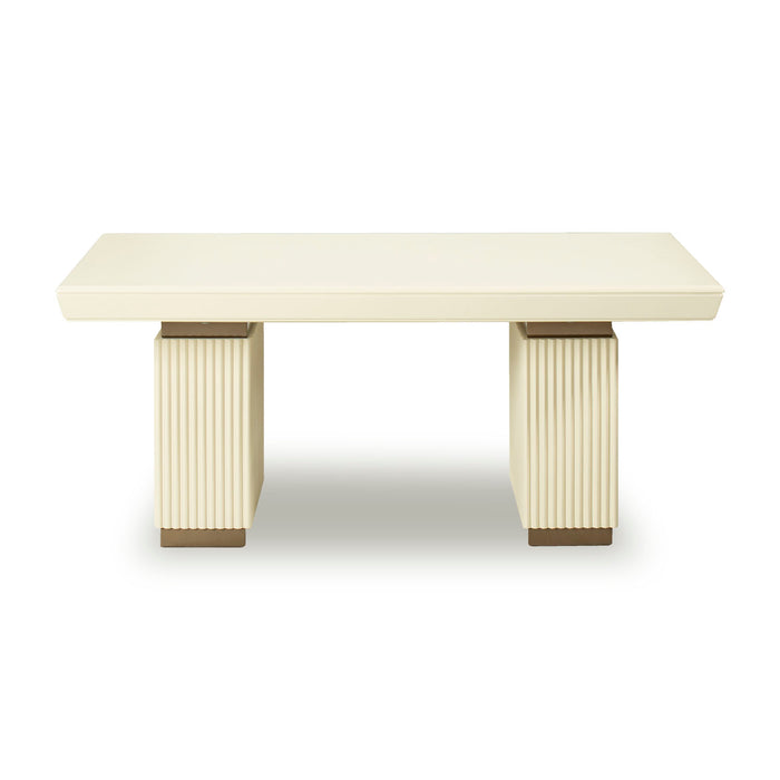 Mesa De Centro Versalles Beige, Bronce Poliuretano
