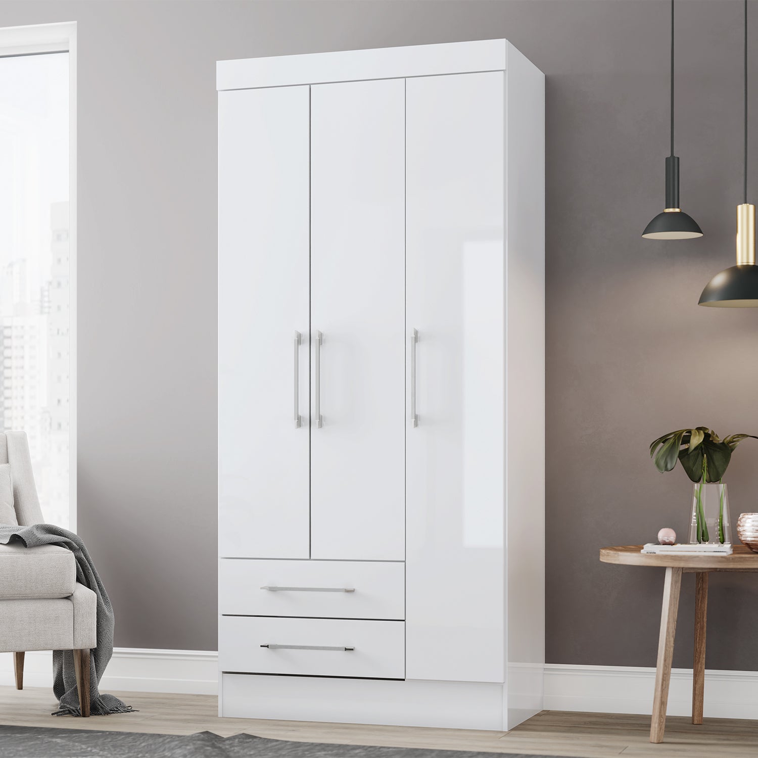Ropero Onix Blanco Brillante